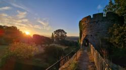 Usk castle at dawn