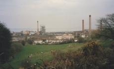 Courtaulds factory chimney at 'failed'...