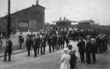 Funeral procession leaving Holywell Junction...