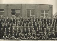 Staff and pupils at Holywell Grammar School.