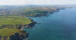 Aerial view of the Pembrokeshire coastline.