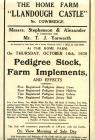 Llandough Castle Home Farm sale 1930