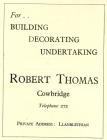 Robert Thomas builder advertisement ca 1930