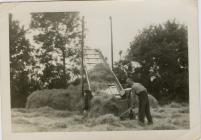 Man working an agricultural contraption in...