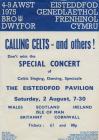 Poster cyngerdd celtaidd, Eisteddfod Bro Dwyfor...