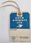 1958 Aden Airways Ltd  luggage tag Ivor Thomas RAF