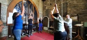 Bell ringers at St Mary's Church, Cardigan