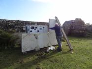 Construction of a generator shed, Skomer Island...