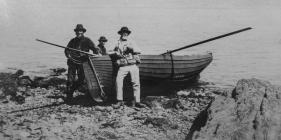 Fishermen arriving at Skomer Island, c.1880s