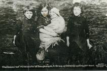 A group of children waiting for news,...