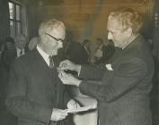 Jack Stevens Being Presented with the British...