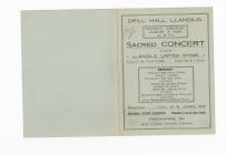 Programme of a Sacred Concert held at the Drill...