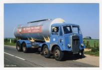 Blue milk tanker with Milk Marketing Board logo...