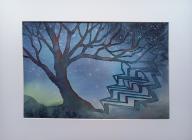 Tree and Library Steps by Artist Claire Hutter