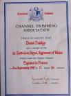 Channel swimming association certificate David...
