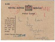 D-Day: S.1302 Naval Active Service Post card