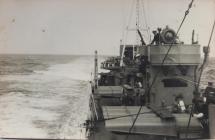 Royal Navy Mine sweeper at sea